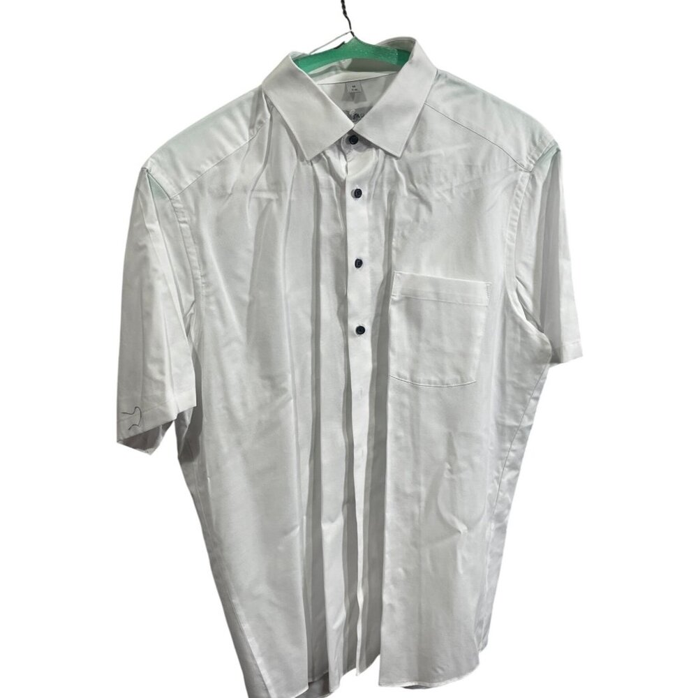 Royal Class Selection Mens White Dress Shirt 100% Cotton IT 44 Short Sleeve 6t